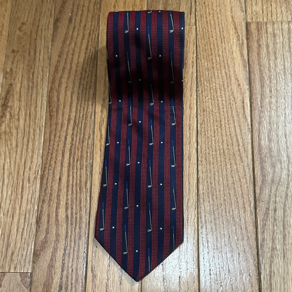 Tommy Hilfiger Elegant Red and Blue Striped Golf  Tie